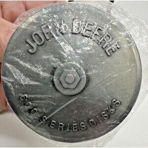 John Deere 600 Series Disk Blade Pewter Belt Buckle 1989 Moline IL New